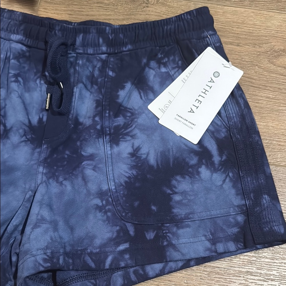 Athleta Blue Tie-Dye Athletic Shorts - Picture 2 of 10